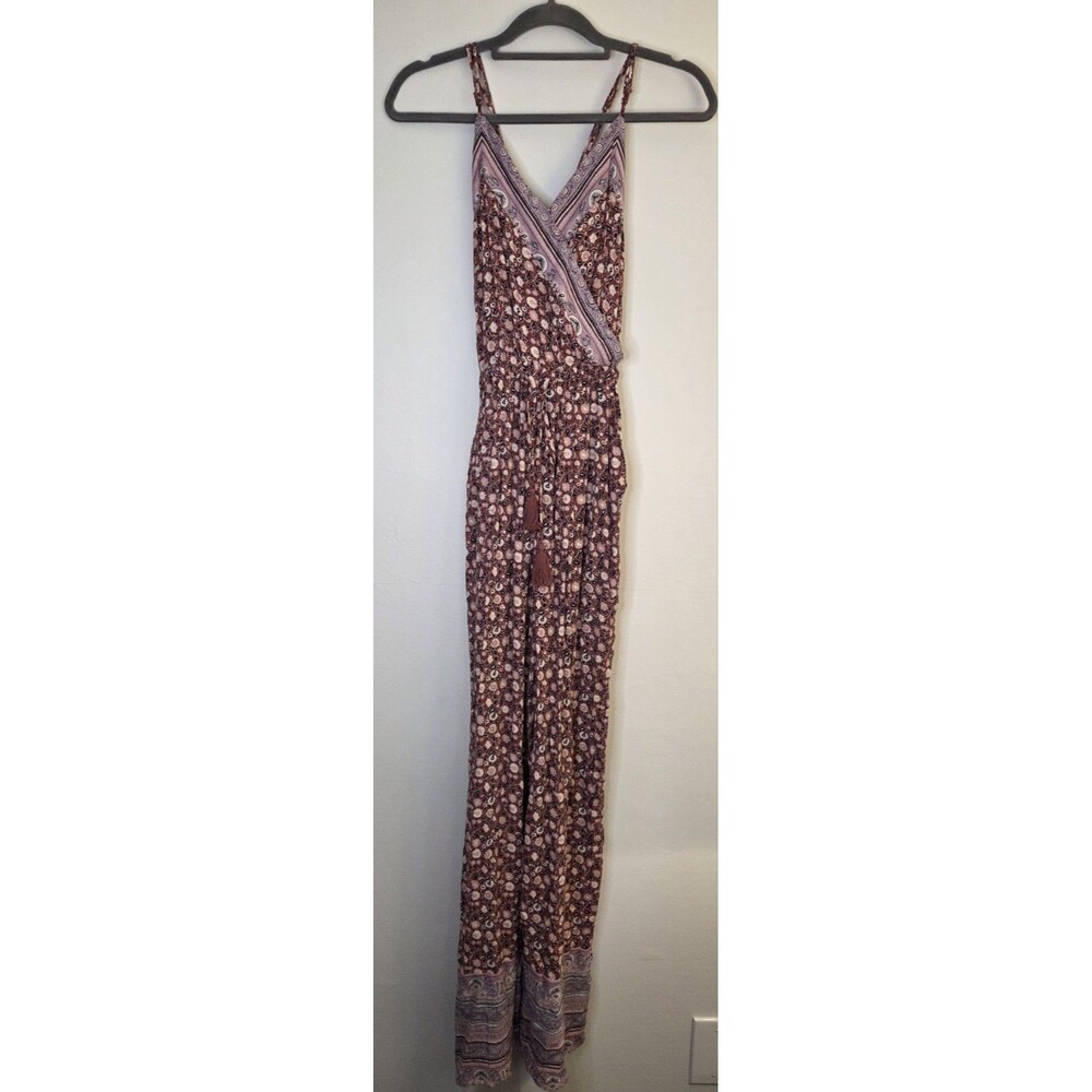 American Eagle Floral Wide Leg Jumpsuit Romper SMALL Festival Vacay Boho Strappy